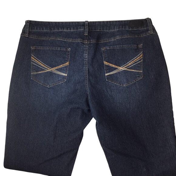 Natural Reflections Jeans Womens 18 P Petite Blue Denim Stretch Straight Leg 28" - Picture 1 of 8